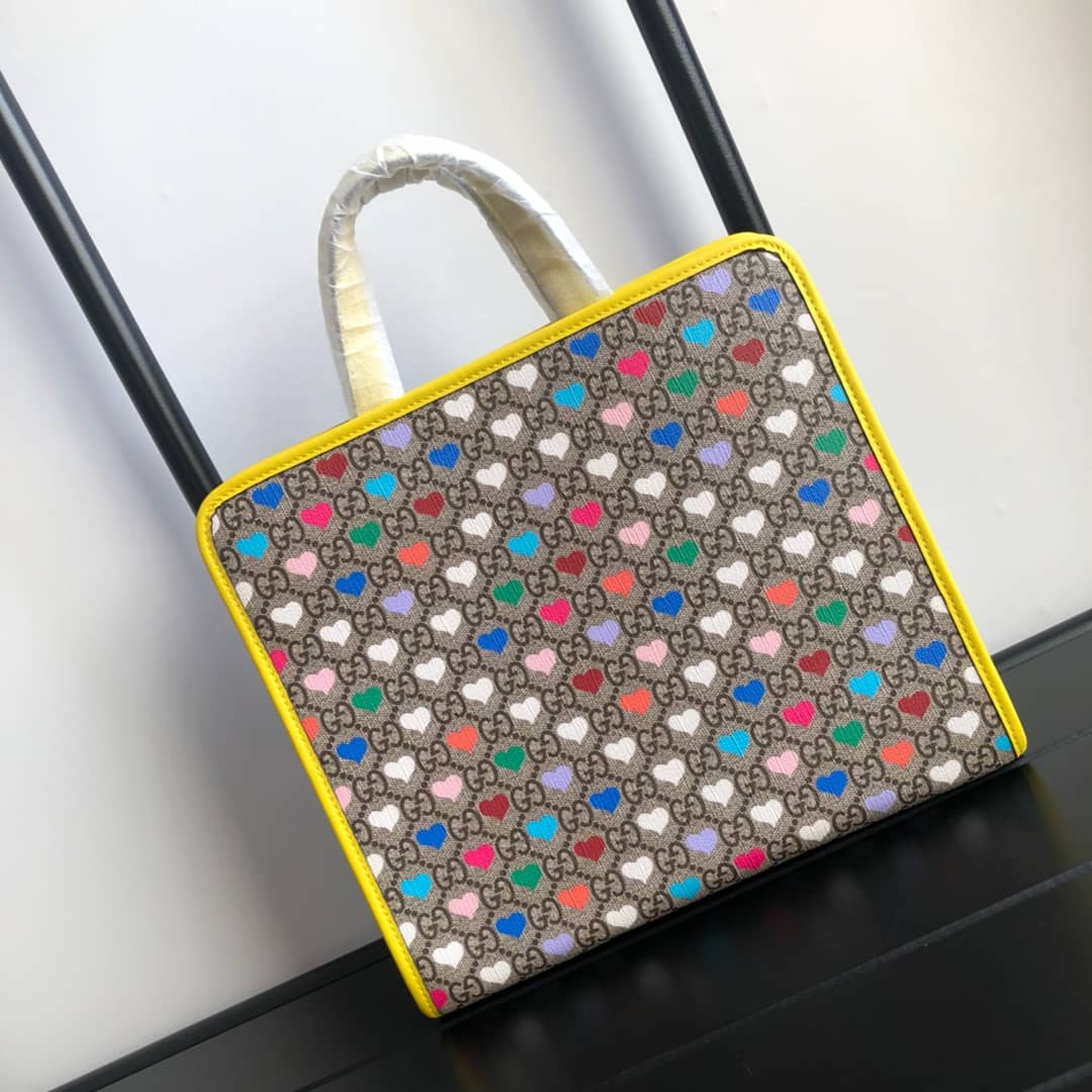 Gvc*1 GG Svp*me Kids Girl Tote Replica Yellow 605614