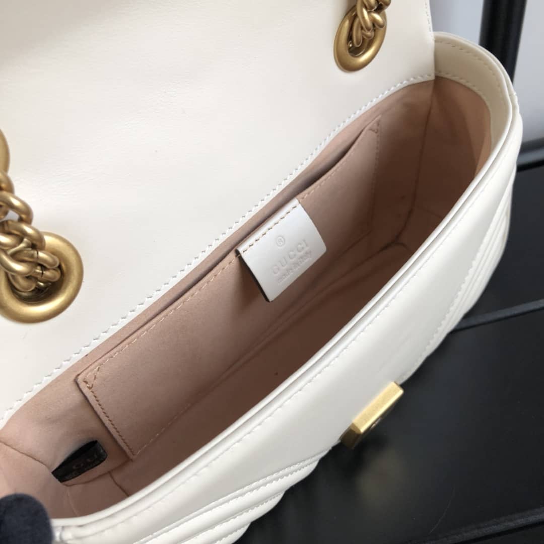 Gvc*1 GG Marmont Mini Matelasse Shoulder Bag Replica White 446744