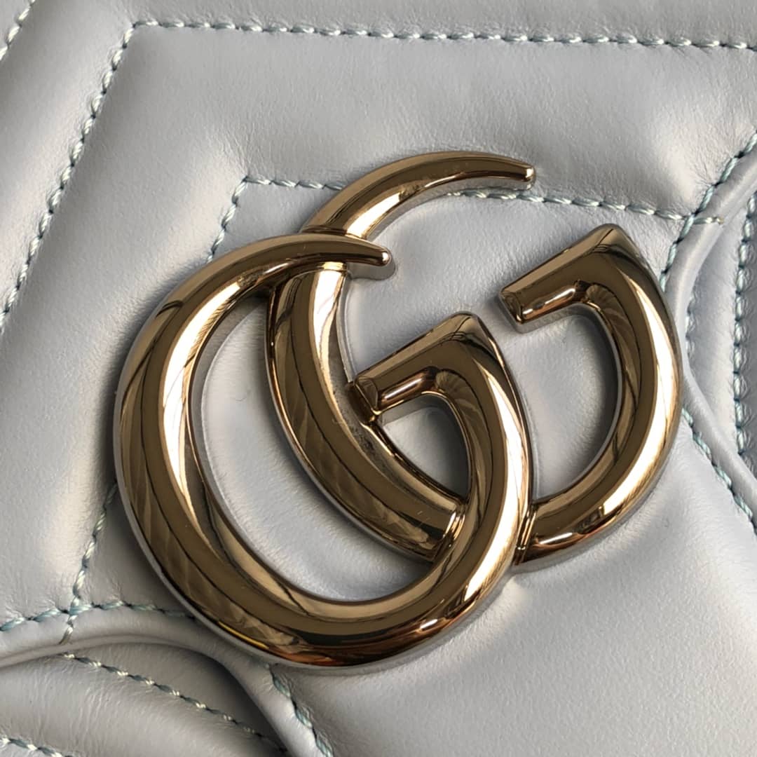 Gvc*1 GG Marmont Matelasse Shoulder Bag Replica Blue 443497