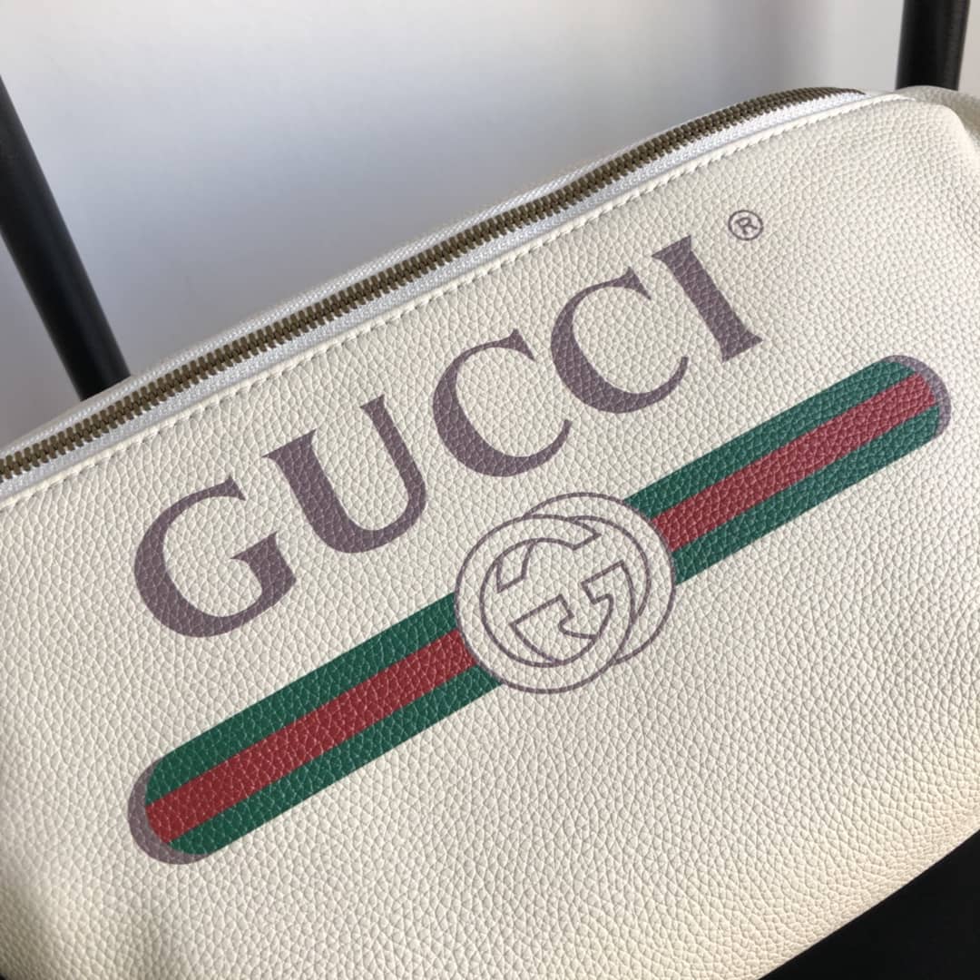 Gvc*1 Print Leather Belt Waist Bum Bag Replica White 493869