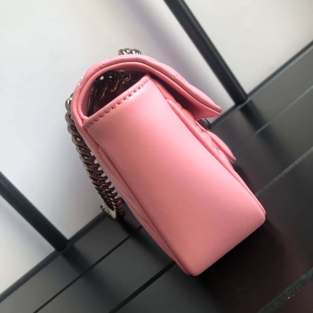 Gvc*1 GG Marmont Mini Matelasse Shoulder Bag Replica Pink 446744