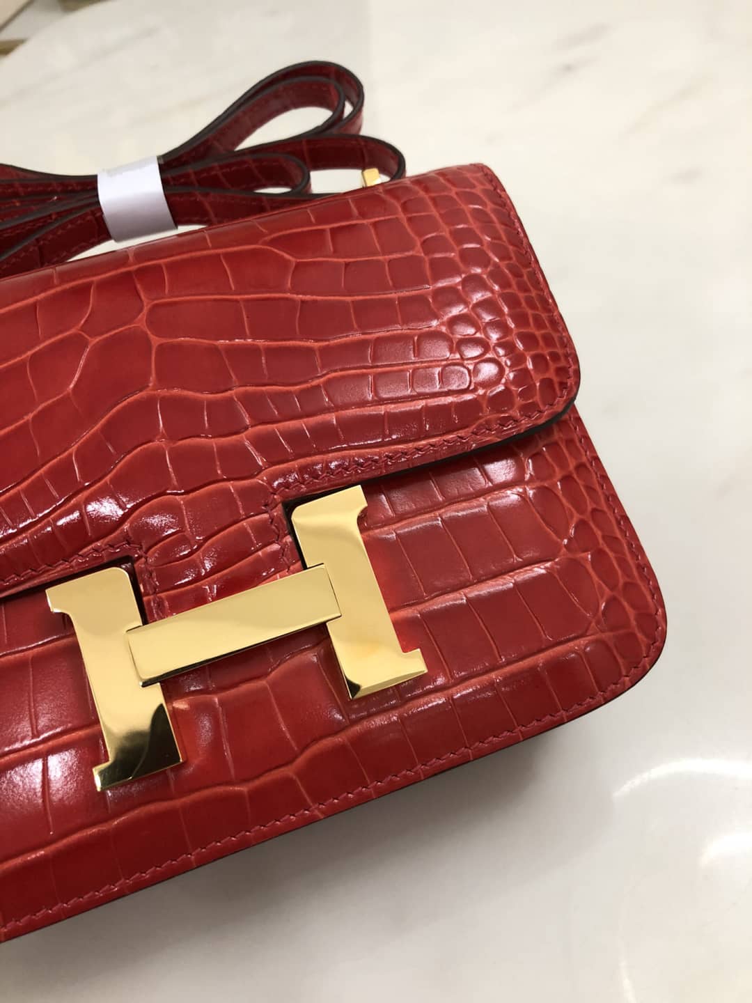 H**me5 Replica Constance 18CM Crocodile Shiny Bag