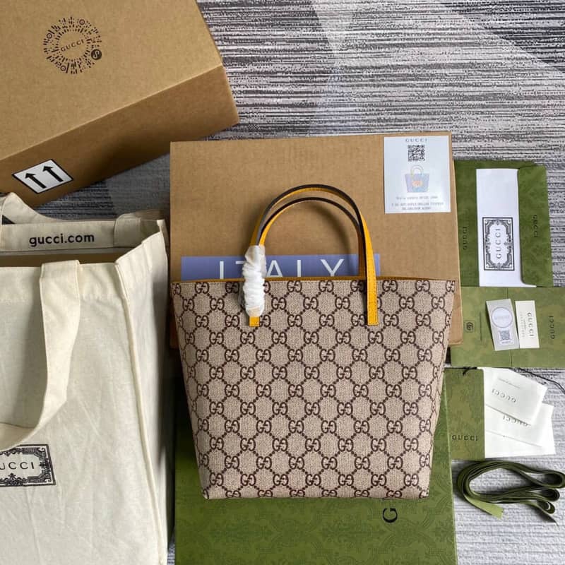 Gvc*1 Children GG Svp*me Canvas Replica Tote Brown 410812