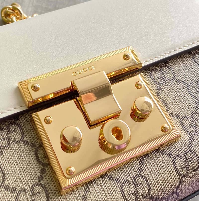 Gvc*1 Padlock Small GG Chain Shoulder Bag Replica White 409487