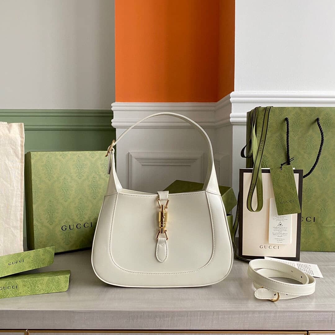 Gvc*1 GG Jackie 1961 Small Hobo Shoulder Bag Replica White 636709