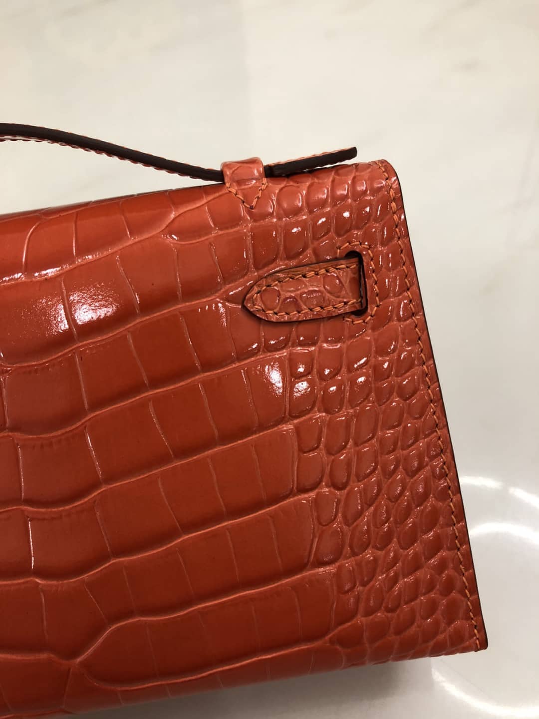 H**me5 Kelly Dupe 22CM Crocodile Shiny Replica Bag