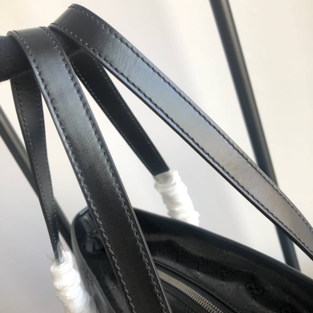 Gvc*1 GG Plus Large Zip Top PVC Replica Tote Black 211137