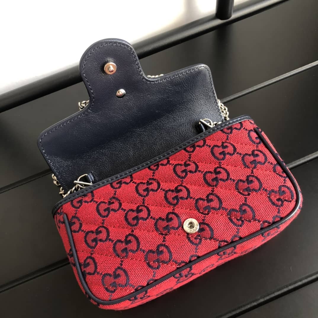 Gvc*1 GG Marmont Matelasse Leather Mini Shoulder Bag Replica Red 476433