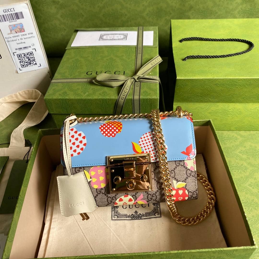 Gvc*1 Padlock Small GG Chain Shoulder Bag Replica Blue 409487