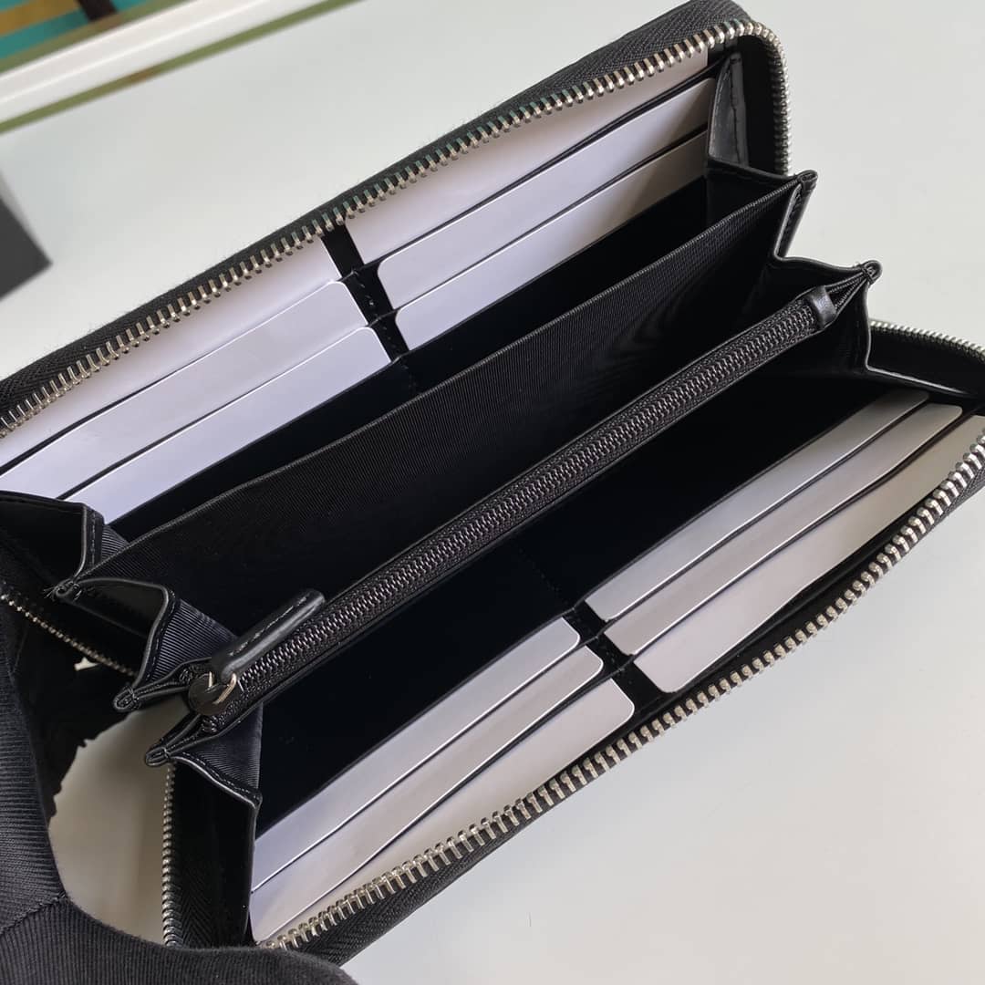 Gvc*1 Signature Zip Around Wallet Black Replica 473928