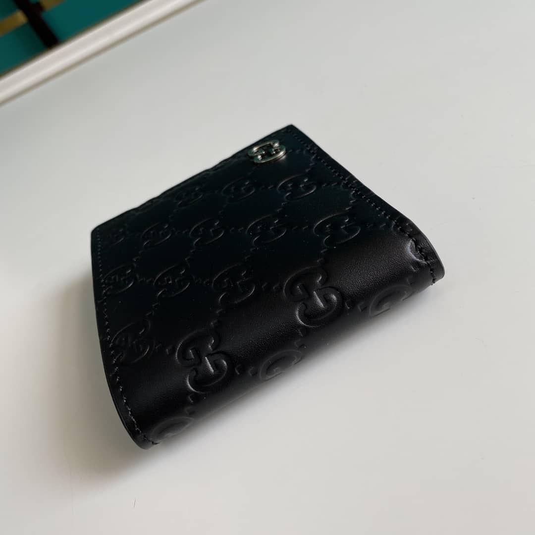 Gvc*1 Signature Bi Fold Calfskin Embossed Wallet 473916