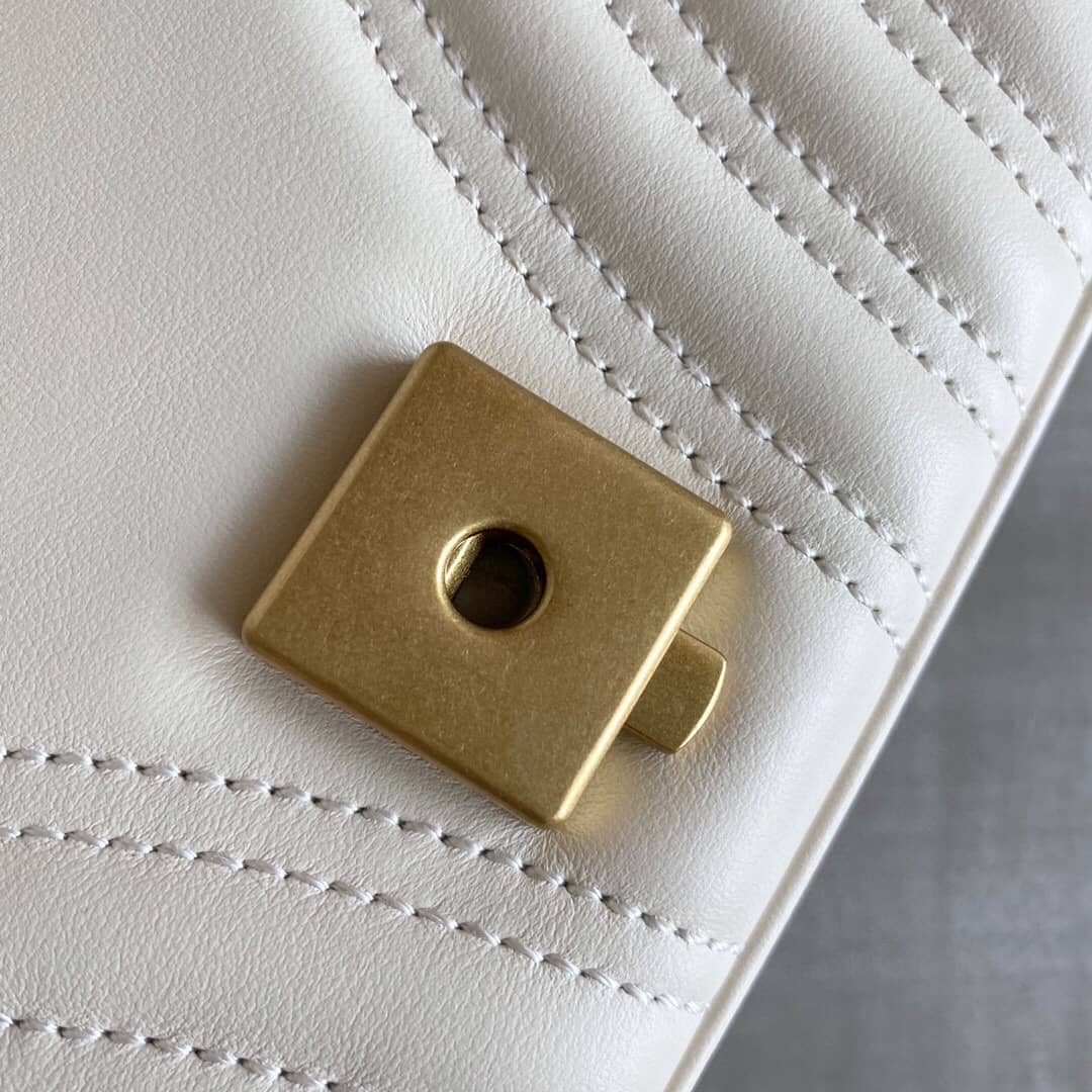 Gvc*1 GG Marmont Matelasse Shoulder Bag Replica White 443497