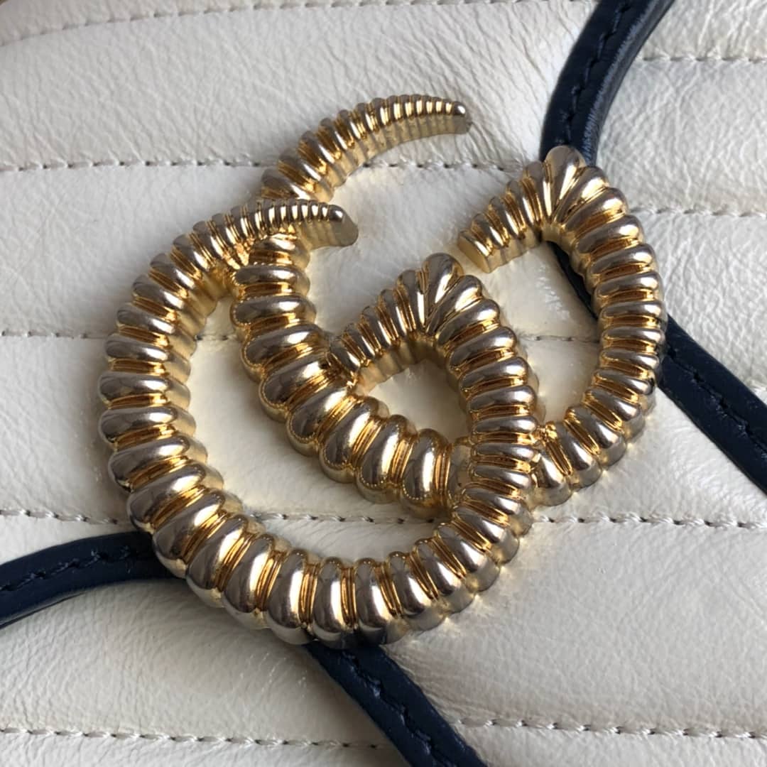 Gvc*1 GG Marmont Matelasse Shoulder Bag Replica White 443497