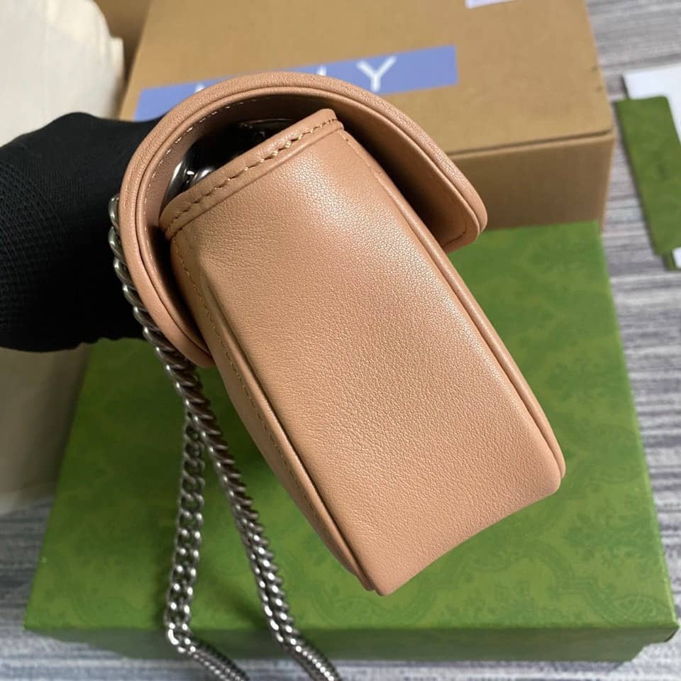 Gvc*1 GG Marmont Mini Matelasse Shoulder Bag Brown Replica 446744