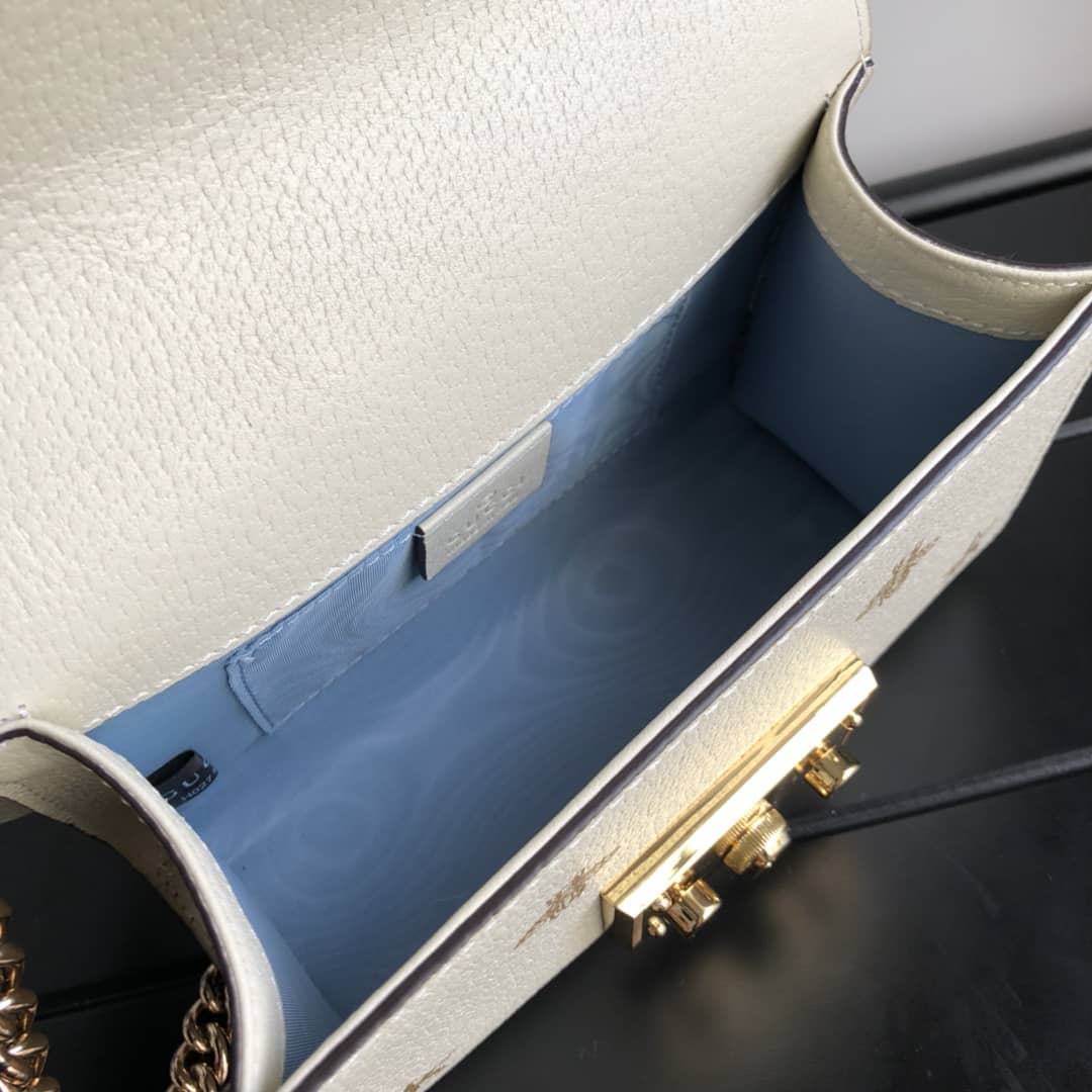 Gvc*1 Padlock Bee Star Small Shoulder Bag Replica White 432182