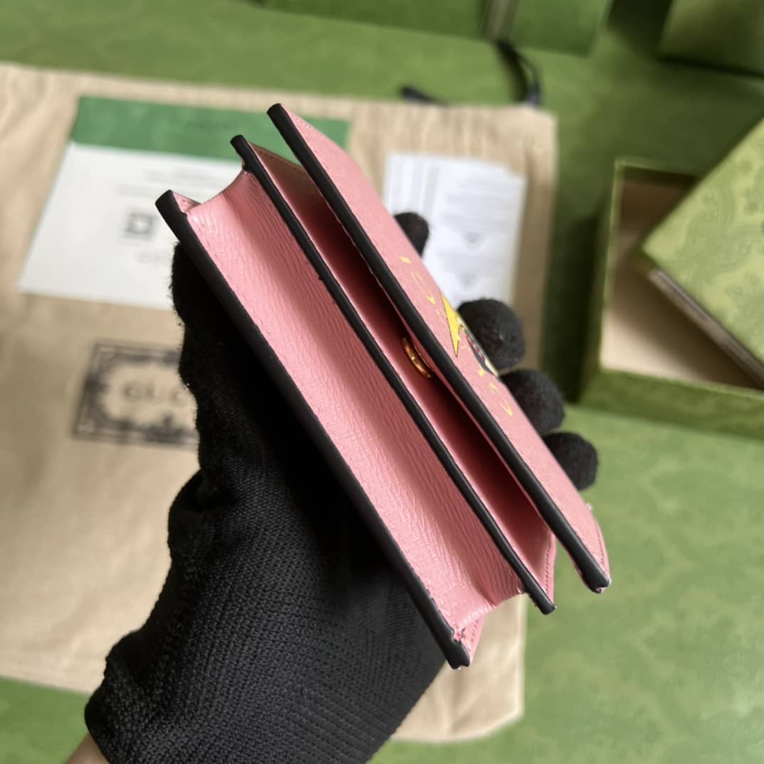 Gvc*1 Star Bananya Print Card Case Pink 701009 Replica Wallet