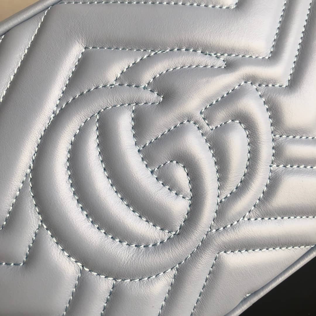 Gvc*1 GG Marmont Small Shoulder Handbag Camera Bag Replica Blue 447632