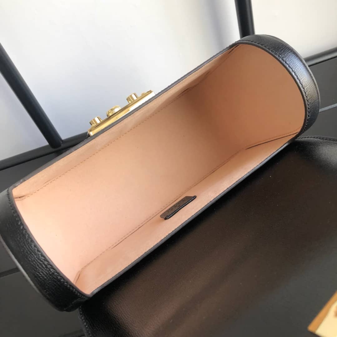 Gvc*1 Padlock GG Small Bamboo Shoulder Bag Replica Black 603221