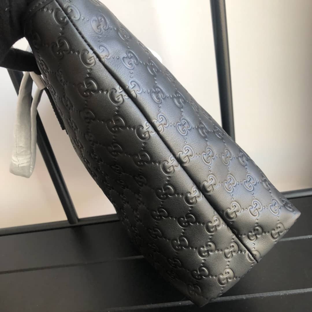 Gvc*1 GG Plus Large Zip Top PVC Replica Tote Black 211137