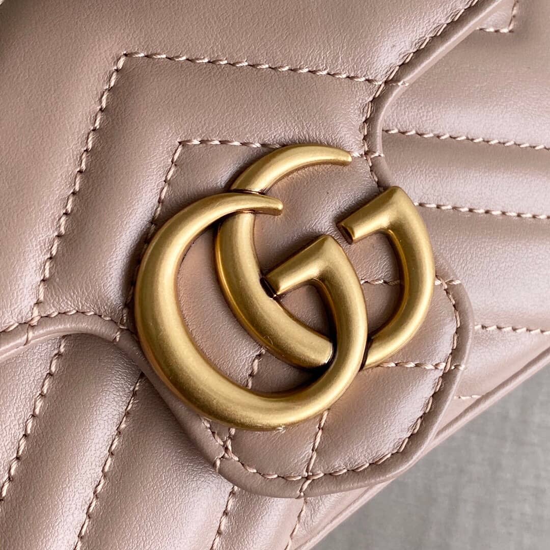 Gvc*1 GG Marmont Matelasse Leather Mini Shoulder Bag Replica Pink 476433