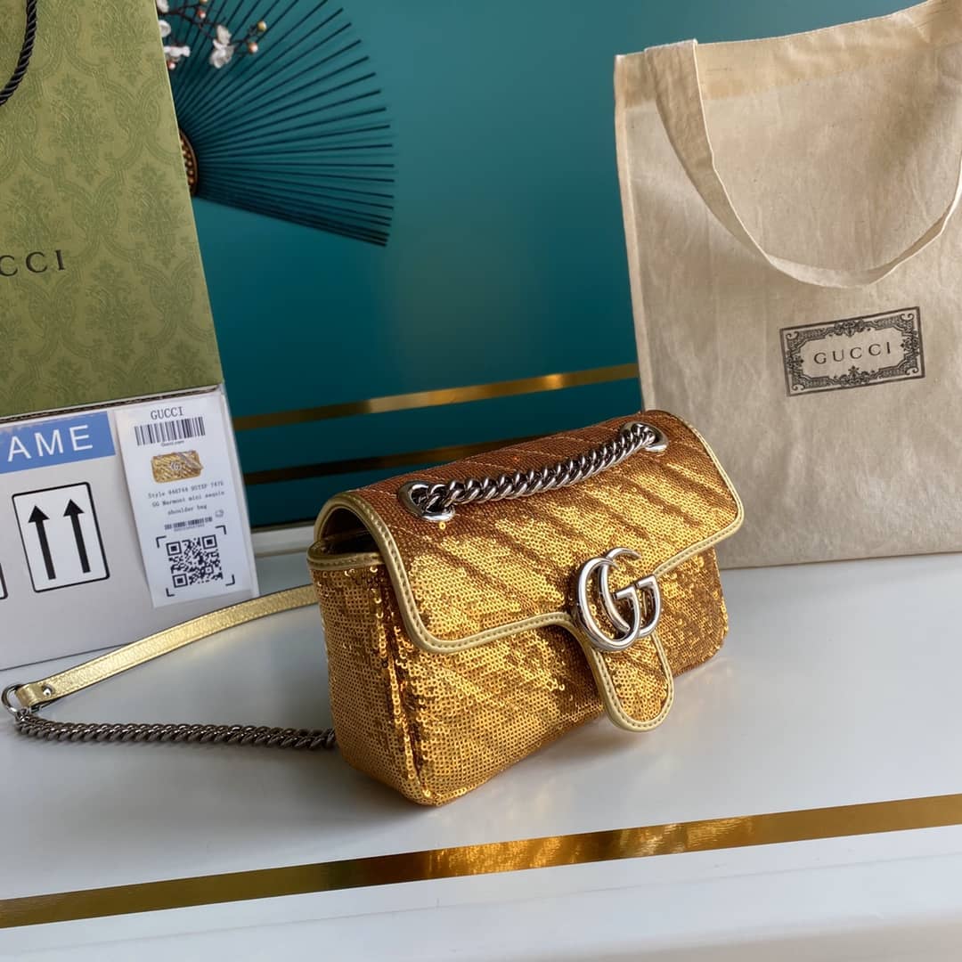 Gvc*1 Marmont GG Matelasse Leather Mini Shoulder Bag Replica 446744