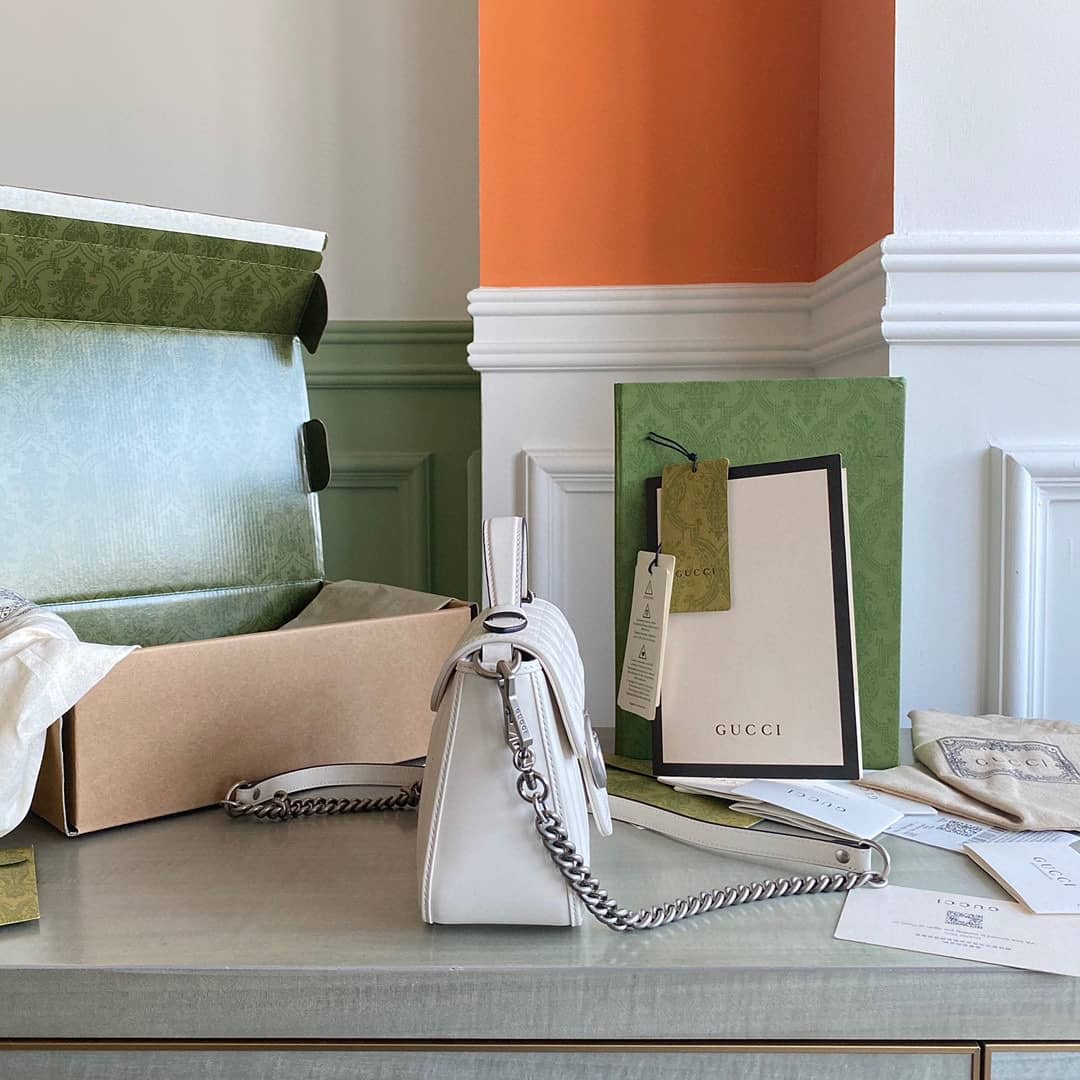 Gvc*1 GG Marmont Canvas Mini Top Handle Crossbody Bag 583571 Replica