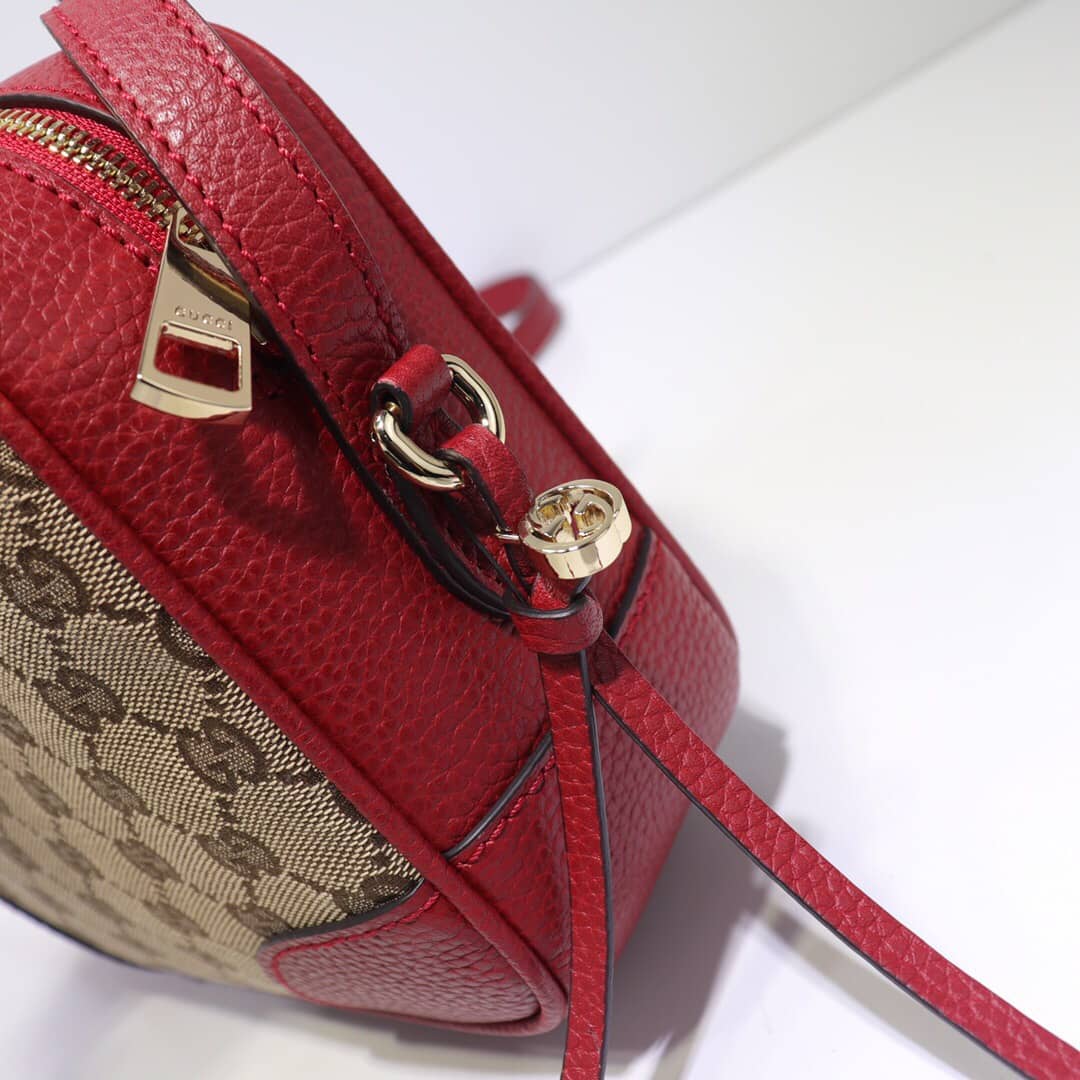 Gvc*1 GG Canvas Messenger Bag Replica Red 449172