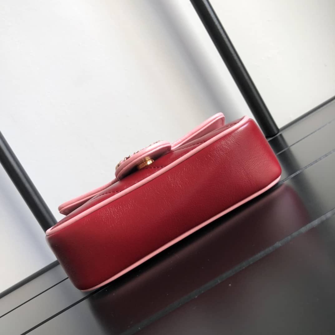Gvc*1 GG Marmont Mini Matelasse Leather Shoulder Bag Replica Red 574969