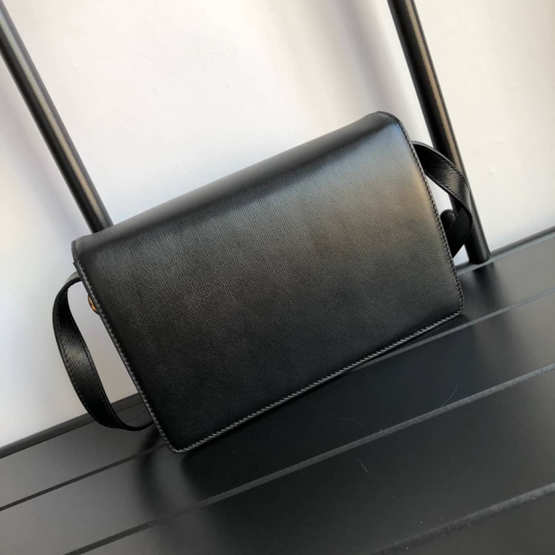 Gvc*1 GG Ring Torchon Leather Shoulder Bag Replica Black 589474