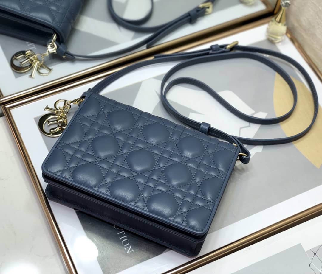 Lady D10r Dupe Cannage Calfskin Pouch