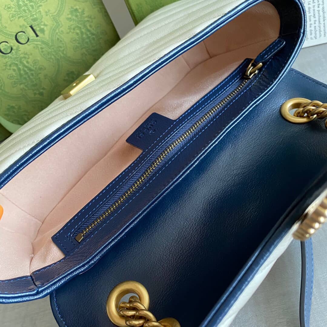 Gvc*1 GG Marmont Matelasse Shoulder Bag Replica White 443497