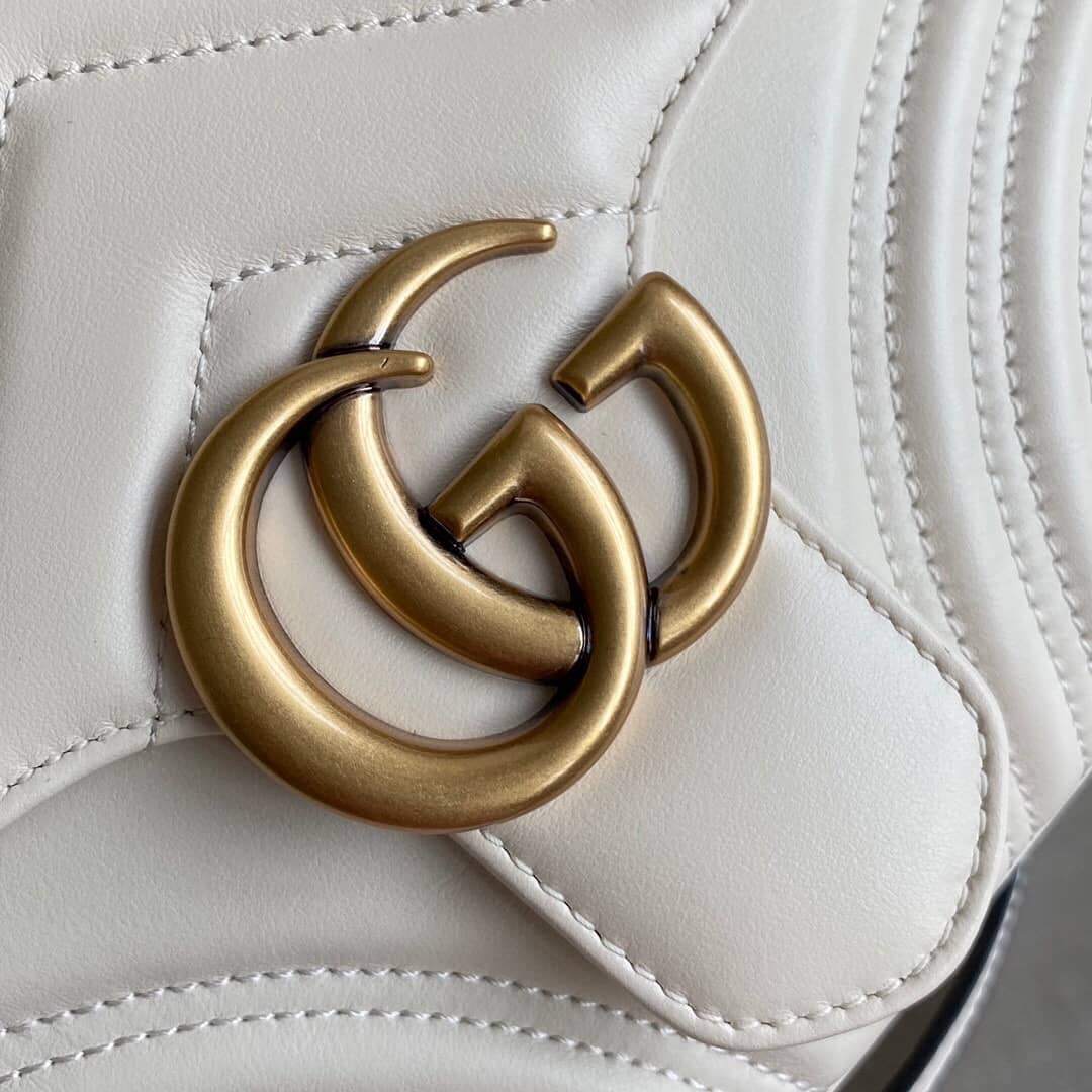 Gvc*1 Marmont Dupe Mini GG Marmont Replica Bag White 498100