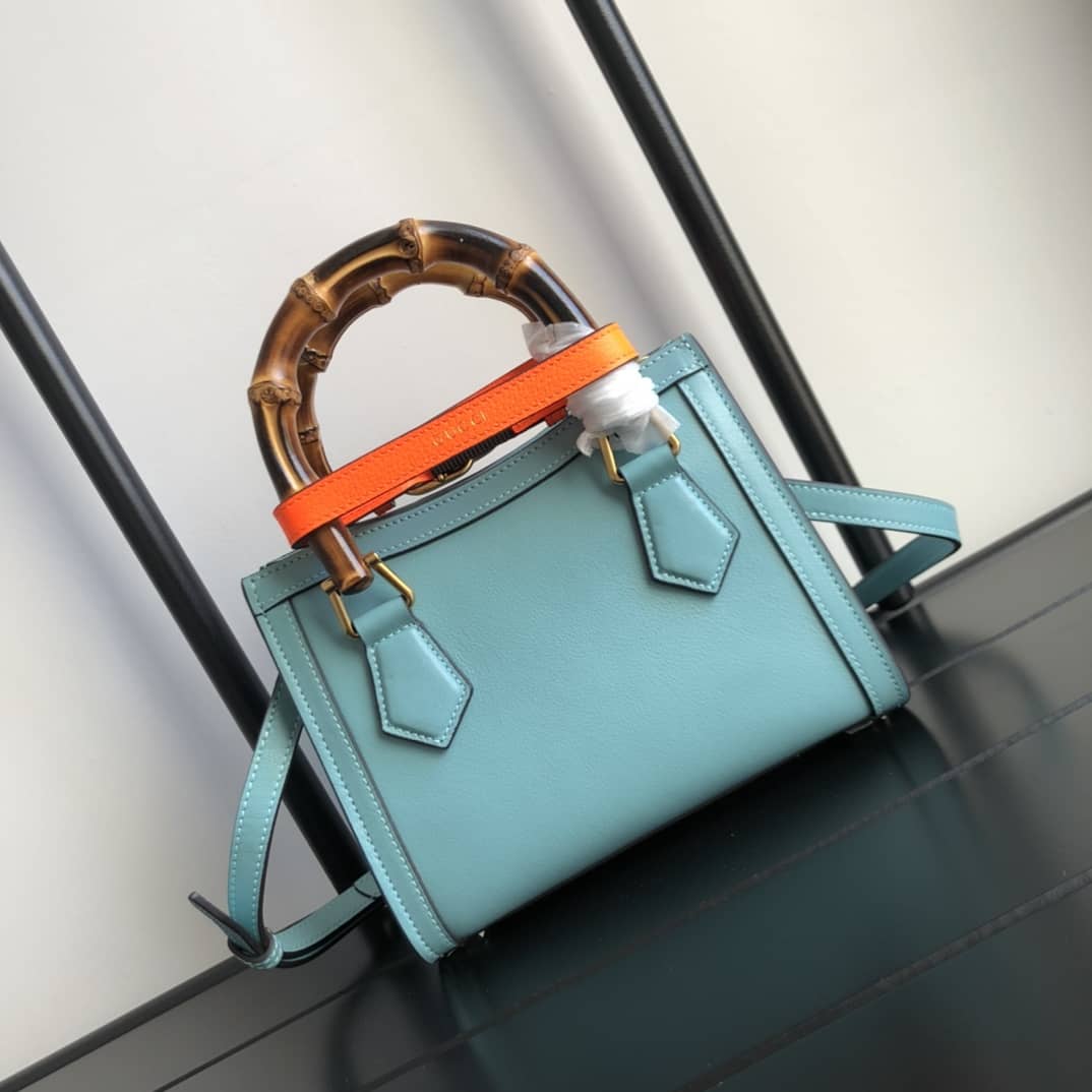Gvc*1 Diana Mini Bamboo Tote Bag Replica Blue 655661