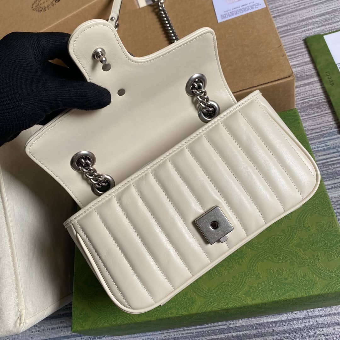 Gvc*1 GG Marmont Mini Matelasse Shoulder Bag Replica White 446744