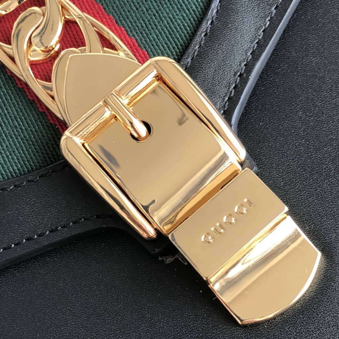 Gvc*1 Sylvie Leather Mini Shoulder Bag Replica White Black 470270