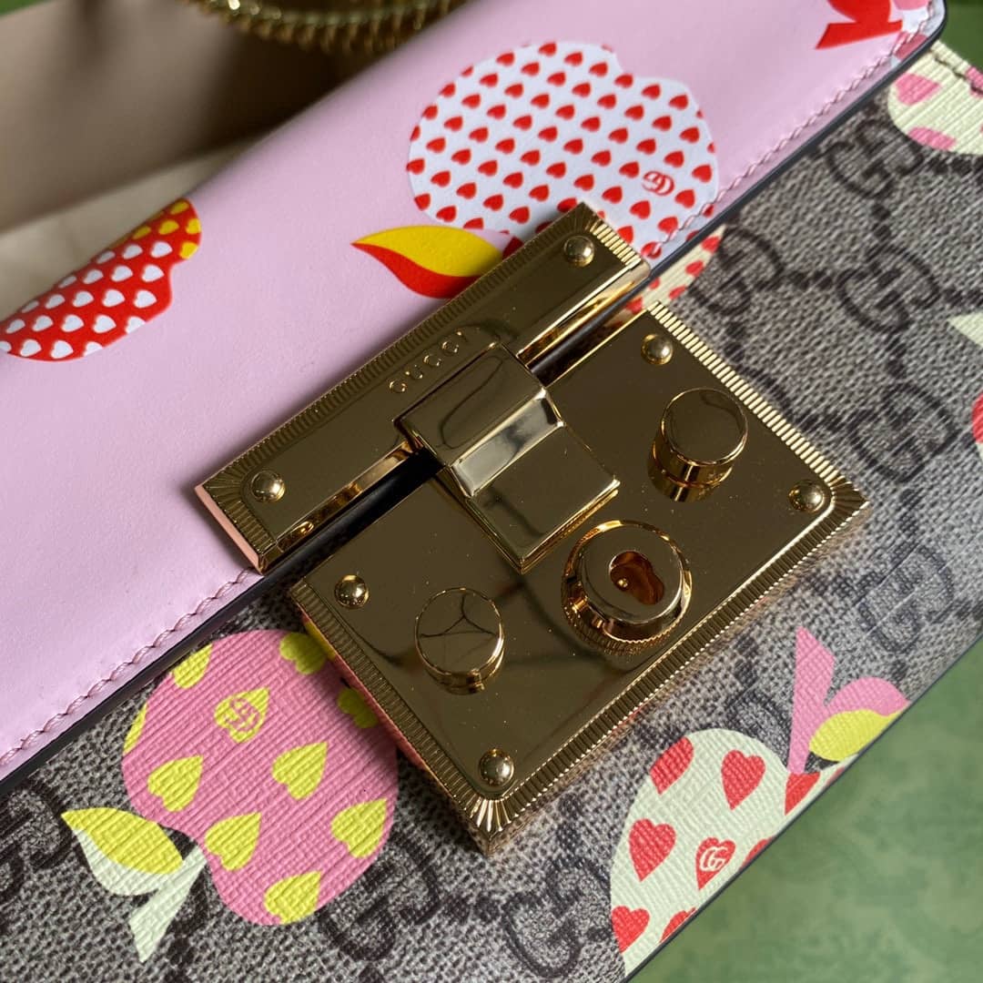 Gvc*1 Padlock Small GG Chain Shoulder Bag Replica Pink 409487