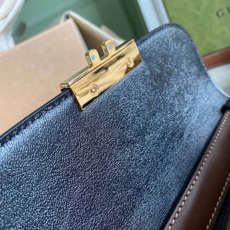 Gvc*1 Padlock Mini GG Svp*me Shoulder Bag Replica Black 658487