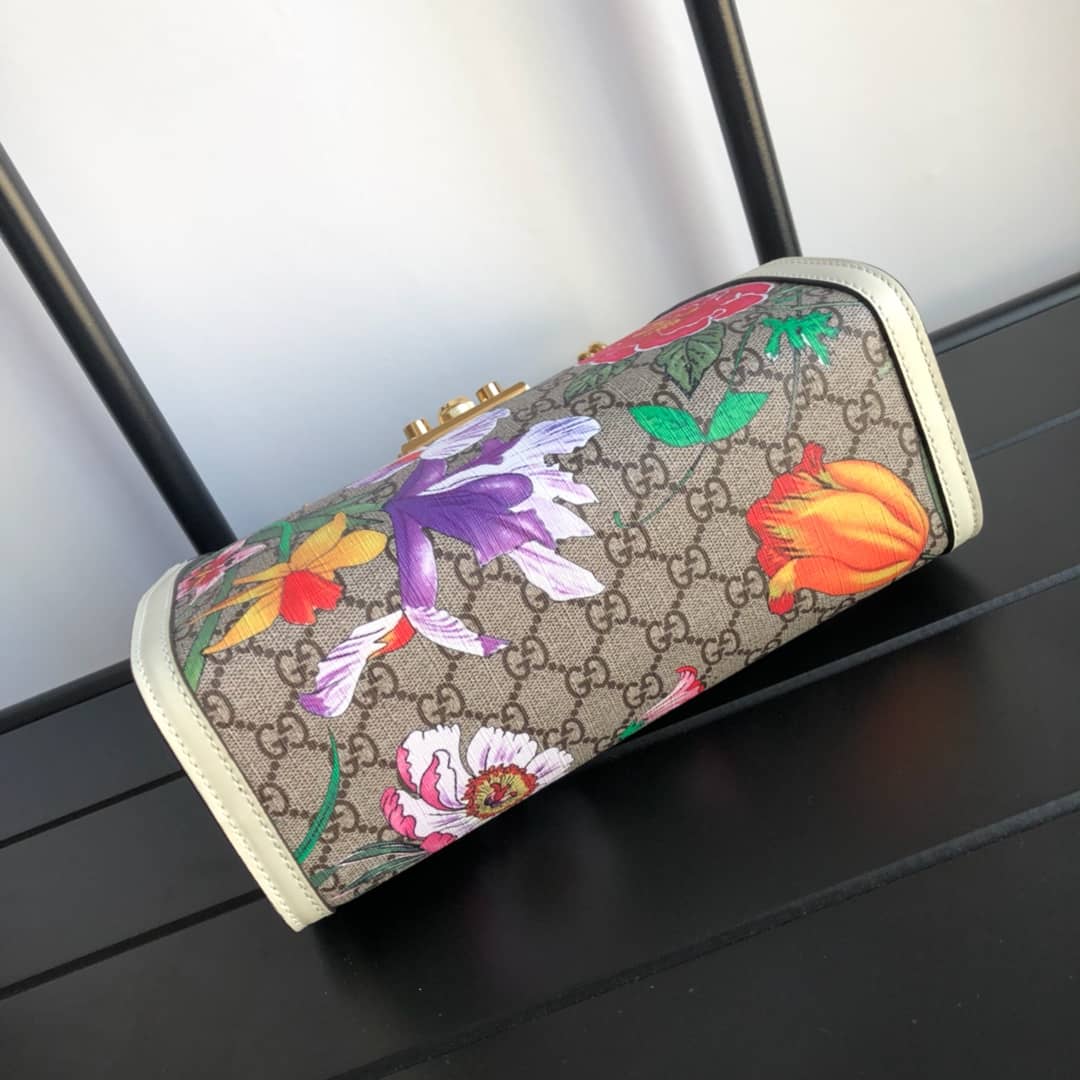 Gvc*1 Padlock Small GG Svp*me Canvas Shoulder Bag Replica Colorful 498156