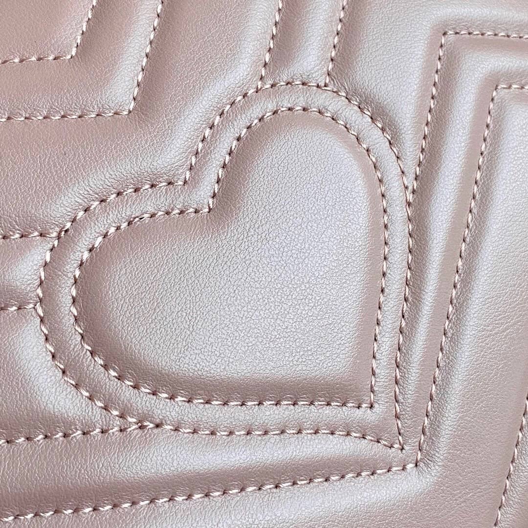 Gvc*1 GG Marmont Mini Leather Top Handle Bag Replica Apricot 547260