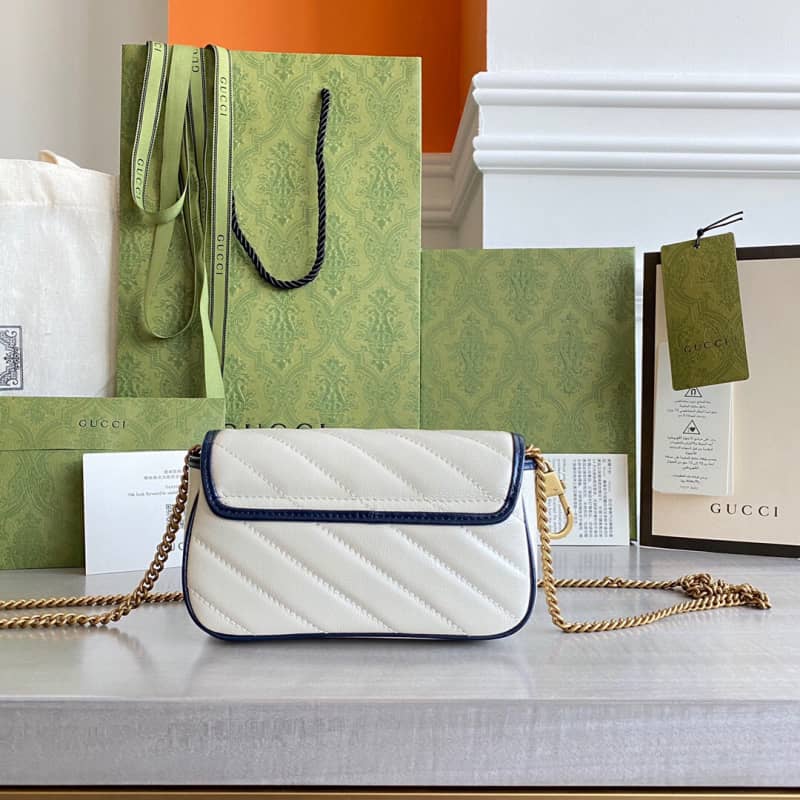 Gvc*1 GG Marmont Mini Matelasse Leather Shoulder Bag Replica White 574969