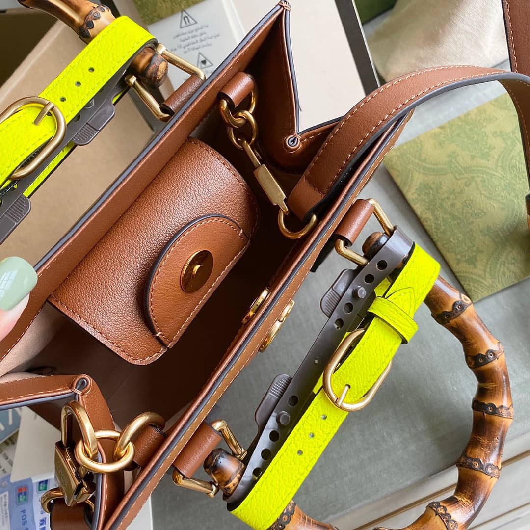 Gvc*1 Diana Mini Bamboo Tote Bag Replica Brown 655661