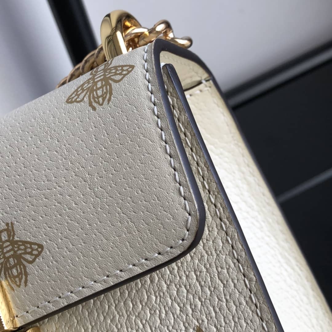 Gvc*1 Padlock Bee Star Small Shoulder Bag Replica White 432182