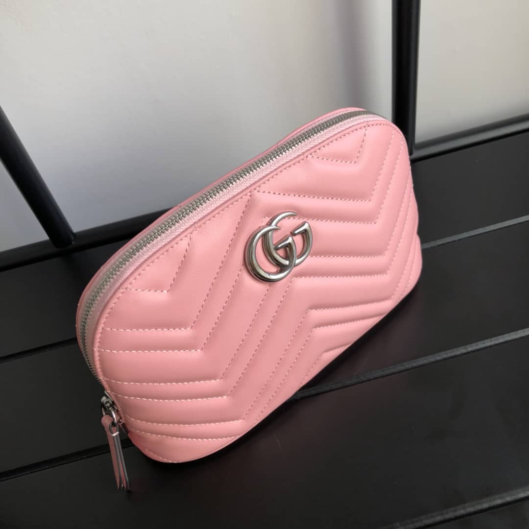 Gvc*1 GG Marmont Quilted Vanity Bag Replica Pink 625690