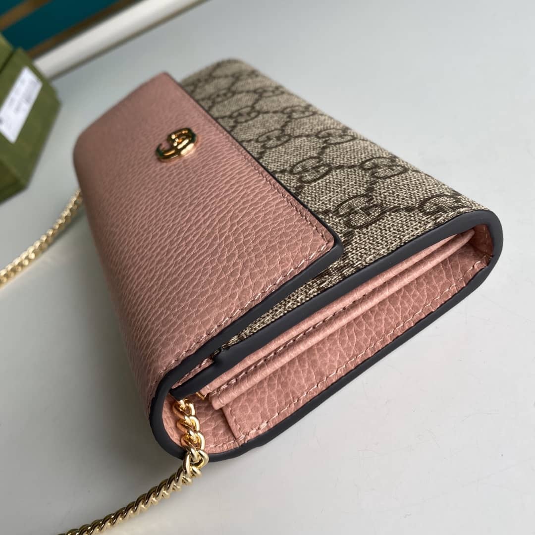 Gvc*1 GG Marmont Leather Chain Wallet Replica 546585