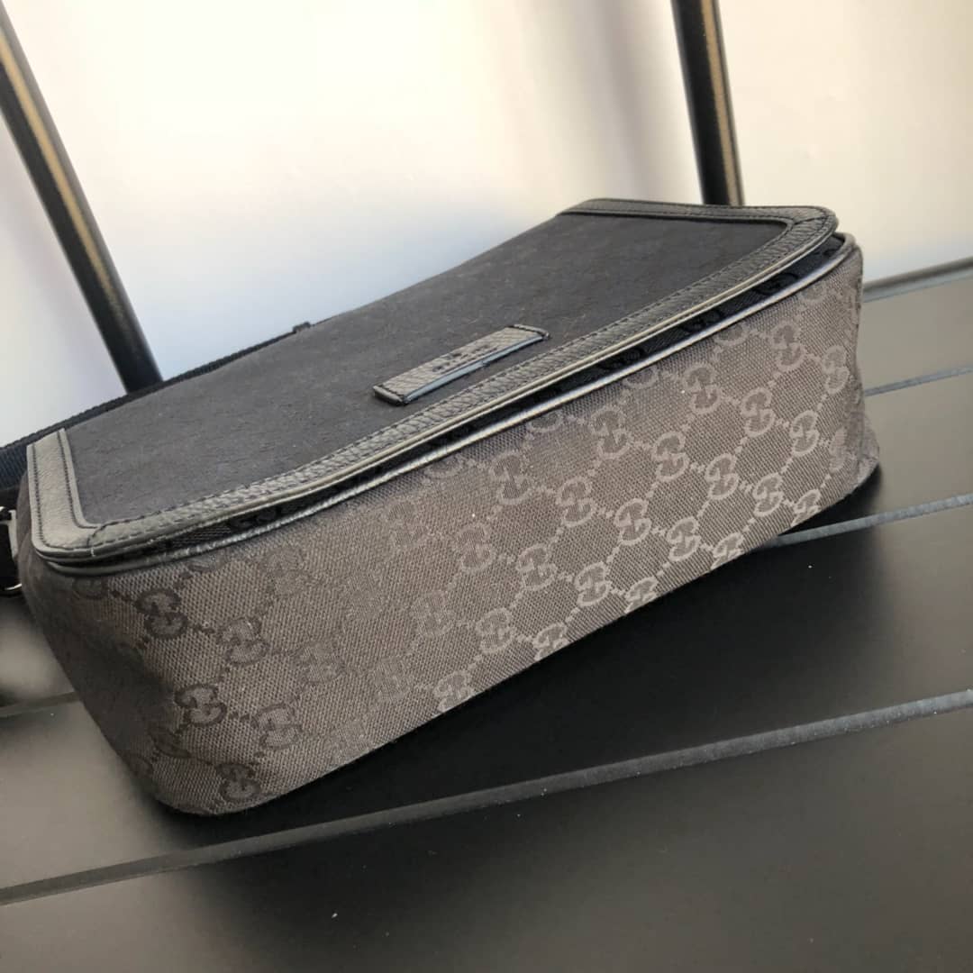 Gvc*1 GG Gvc*1ssima Medium Canvas Crossbody Bag Replica Black 449172