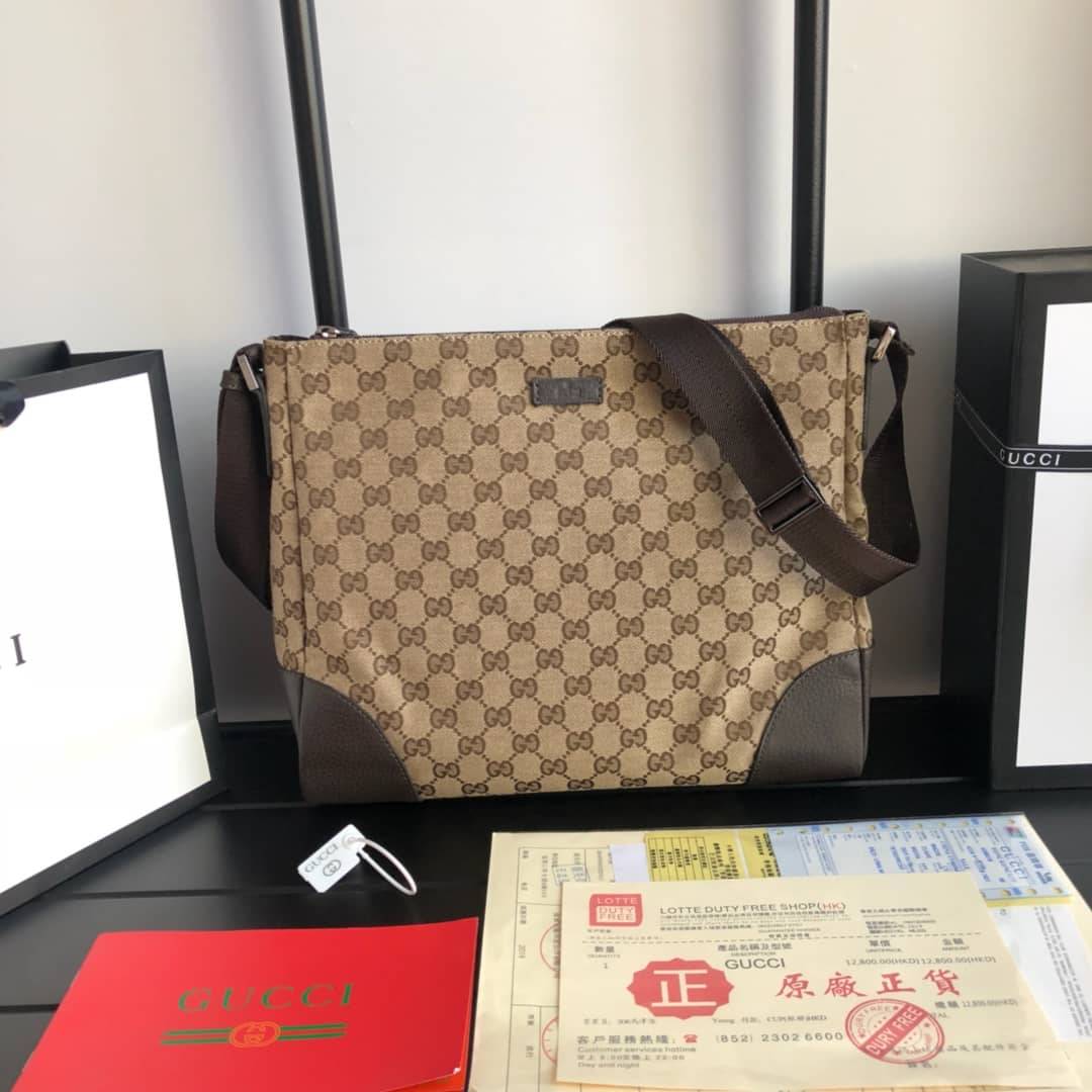 Gvc*1 GG Canvas Shoulder Bag Replica Brown 110054