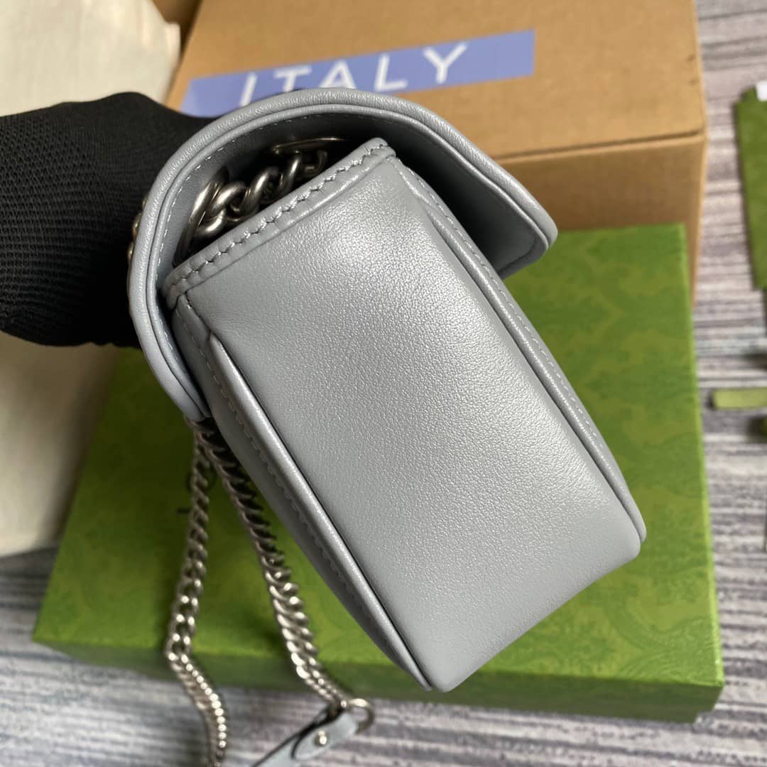 Gvc*1 GG Marmont Mini Matelasse Shoulder Bag Replica Gray 446744