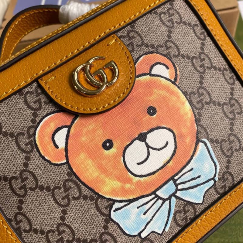 Gvc*1 GG Svp*me Ophidia Mini Camera Bag Replica Yellow 602576