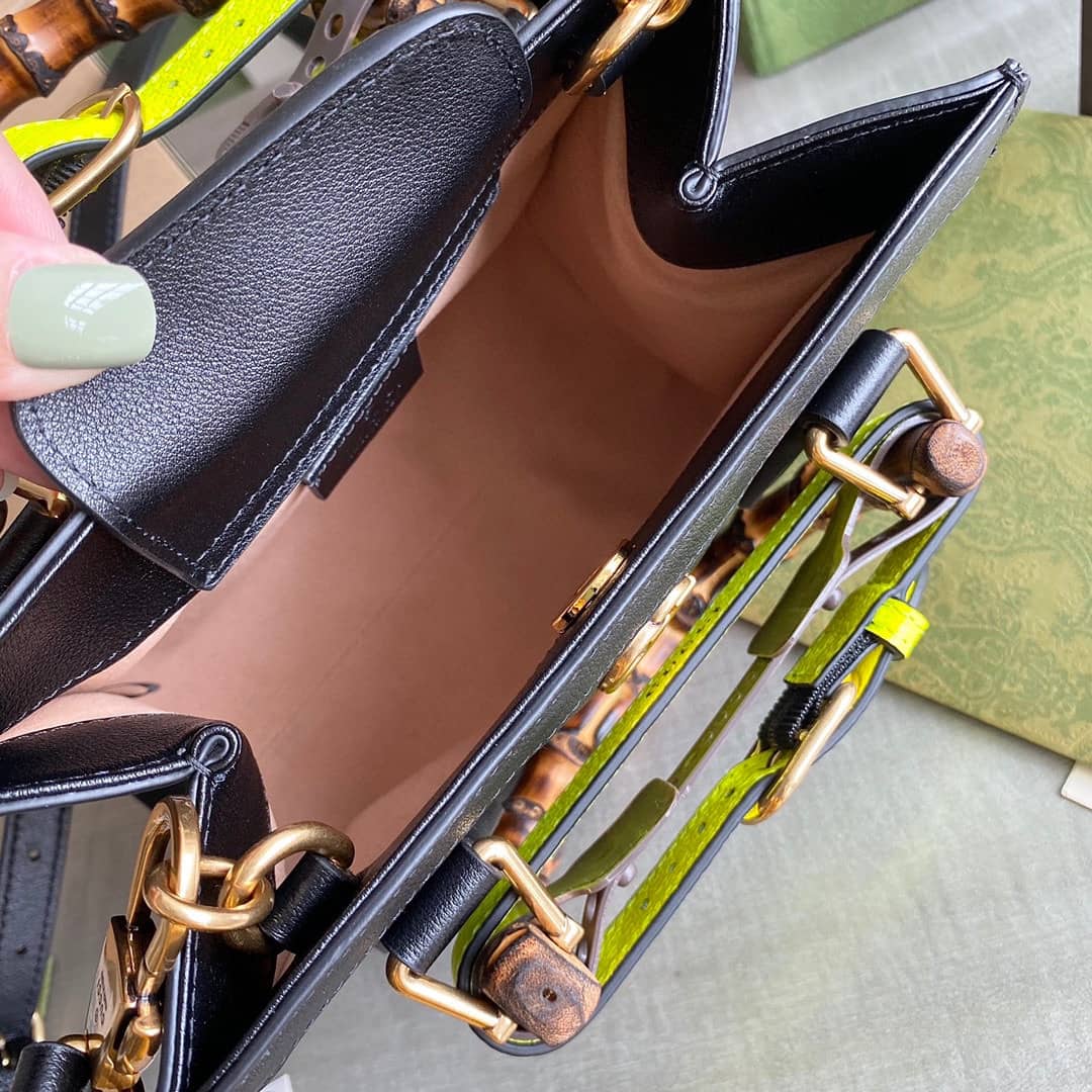 Gvc*1 Diana Mini Bamboo Tote Bag Replica Black 655661