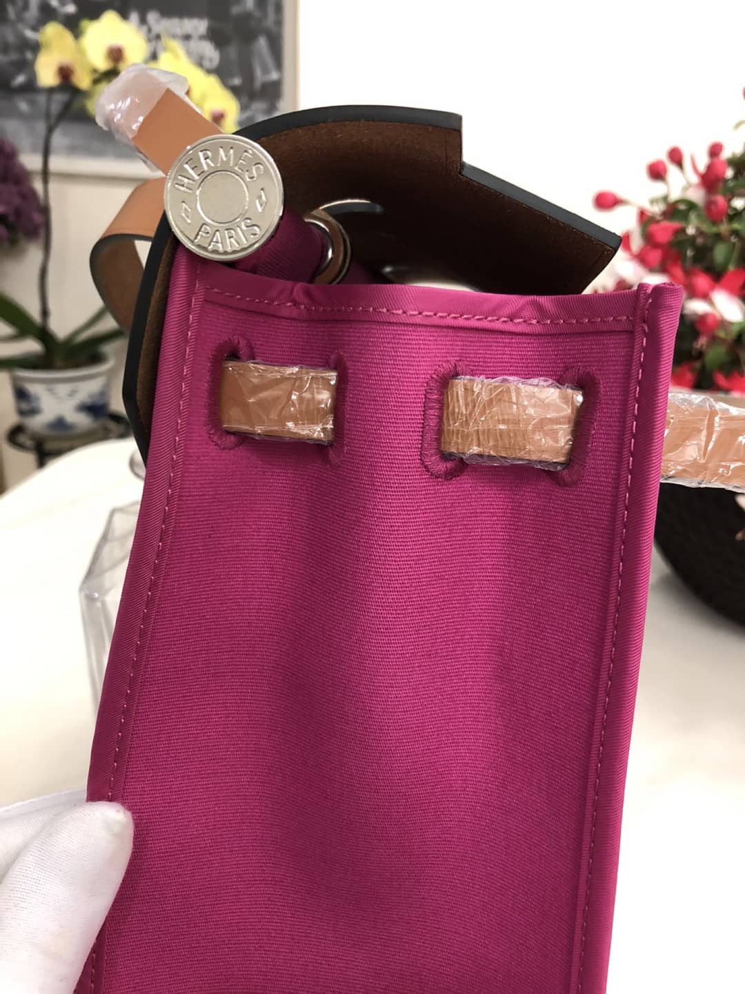 Replica H**me5 Birkin Bag 31 Canvas Leather HerBag